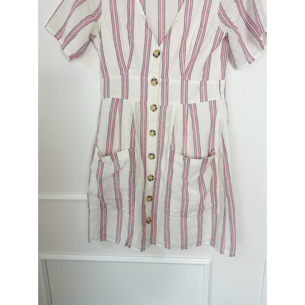 Abercrombie Striped White Cotton Gauze Dress Size S - Picture 3 of 8